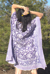 Purple floral short kaftan